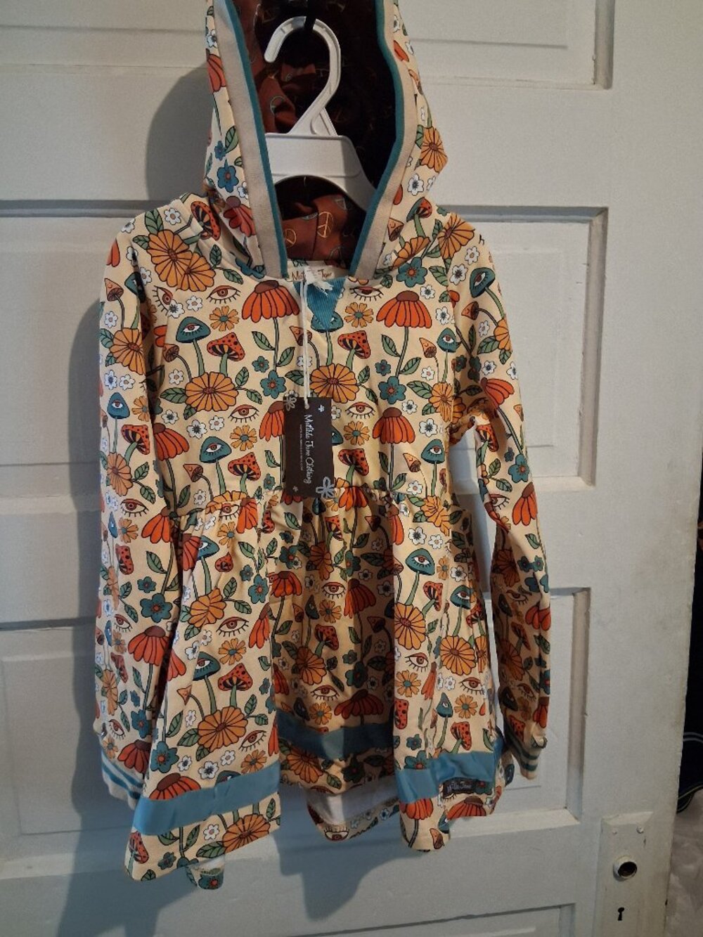 NWT Matilda Janes Hooded Dress/Tops Tunic Mushroom/Flowers Print